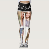 Sweet Sixteen Sparkle: Aangepaste fotocollage Legg Leggings (Voorkant)