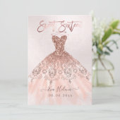 Sweet Sixteen, Sparkle Gown, Faux Roos Gold cards Kaart (Staand voorkant)