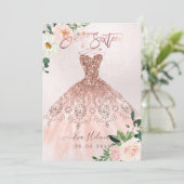 Sweet Sixteen, Sparkle Gown, Faux Roos Gold cards Kaart (Staand voorkant)