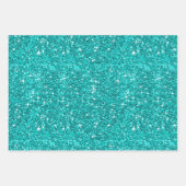 Sweet Sixteen Sparkle Word Cloud Blauwgroen ID265 Inpakpapier Vel (Voorkant 2)