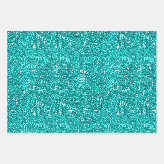 Sweet Sixteen Sparkle Word Cloud Blauwgroen ID265 Inpakpapier Vel (Voorkant 2)