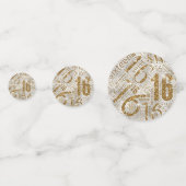 Sweet Sixteen Sparkle Word Cloud Gold ID265 Confetti (Voorkanten)