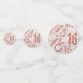 Sweet Sixteen Sparkle Word Cloud Roos Gold ID265 Confetti (Voorkanten)