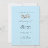 Sweet Sixteen Sparkles Flowers Girl Blauw Roze Haa Kaart (Achterkant)