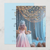 Sweet Sixteen Sparkles Flowers Girl Blauw Roze Haa Kaart (Voorkant / Achterkant)