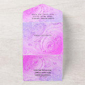 Sweet Sixteen Sparkly Glitter Girly  Pink Al All In One Uitnodiging (Buitenkant)