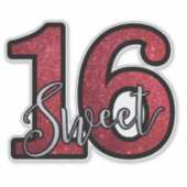 Sweet Sixteen Sticker (Voorkant)
