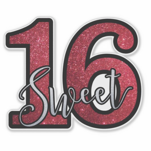 Sweet Sixteen Sticker (Voorkant)
