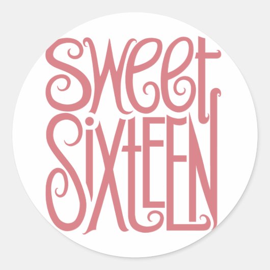 Sweet Sixteen Sticker (Voorkant)