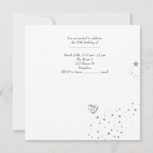 Sweet Sixteen Sweet 16 16th Birthday Party Music Kaart (Achterkant)