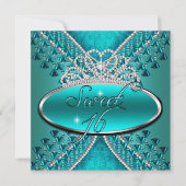 Sweet Sixteen Sweet 16 Birthday Blauwgroen Blue Ti Kaart (Voorkant)