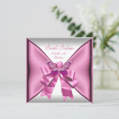 Sweet Sixteen Sweet 16 Birthday Party  Pink Kaart (Staand voorkant)