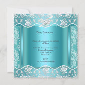 Sweet Sixteen Sweet 16  Blue White Lace Kaart (Achterkant)