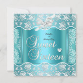 Sweet Sixteen Sweet 16  Blue White Lace Kaart (Voorkant)