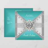 Sweet Sixteen Sweet 16 Butterfly Blue Blauwgroen S Kaart (Voorkant / Achterkant)