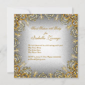 Sweet Sixteen Sweet 16 Gold Grey Silver Kaart (Achterkant)