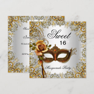 Sweet Sixteen Sweet 16 Masquerade Goud 2 Kaart