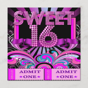 Sweet Sixteen Sweet 16 Party Ticket Admission Kaart