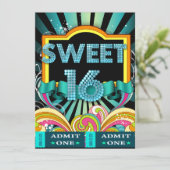 Sweet Sixteen Sweet 16 Party Ticket Admission Kaart (Staand voorkant)