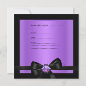 Sweet Sixteen Sweet 16 Zebra Paarse Black Jewel Kaart (Achterkant)