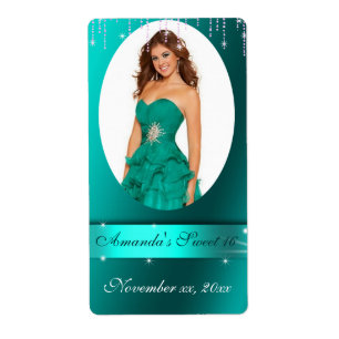 Sweet Sixteen, Trouwfeest, Water, Wijnlabel Etiket