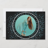 SWEET SIXTEEN TURQUOISE WATERVERF CAKE VERJAARDAG SAVE THE DATE (Achterkant)