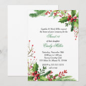 Sweet Sixteen Uitnodiging Botanische Waterverf (Voorkant / Achterkant)