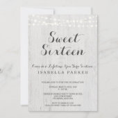 Sweet Sixteen-uitnodiging | Rustic Romantic Kaart (Voorkant)