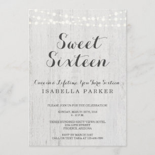 Sweet Sixteen-uitnodiging   Rustic Romantic Kaart
