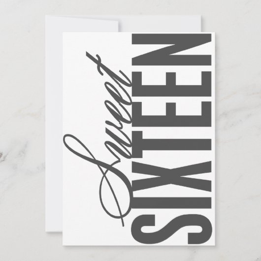 Sweet Sixteen | uitnodiging van de partij Birthday (Voorkant)