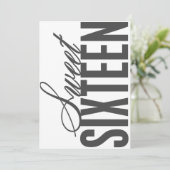 Sweet Sixteen | uitnodiging van de partij Birthday (Staand voorkant)