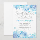 Sweet Sixteen uitnodiging, Winter Wonderland Kaart (Voorkant / Achterkant)