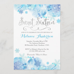 Sweet Sixteen-uitnodiging, Winter Wonderland Kaart