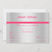 Sweet sixteen-uitnodiging zilver kaart (Voorkant)