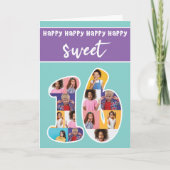 Sweet Sixteen Verjaardag Fotokaart Sjabloon (Voorkant)