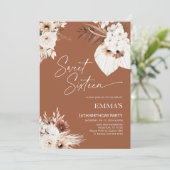 Sweet Sixteen Verjaardag Uitnodiging 16e Verjaarda (Staand voorkant)