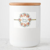 Sweet Sixteen Waterverf Floral Peach Green Voedselcontainer Etiket (Voorkant)