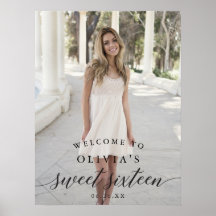 Sweet Sixteen Welkombord Poster met Foto