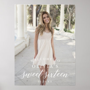 Sweet Sixteen welkomstteken Poster met foto