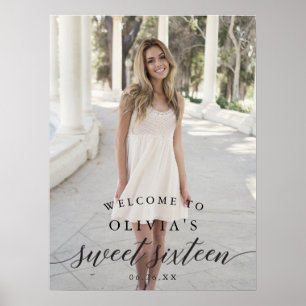 Sweet Sixteen welkomstteken Poster met foto