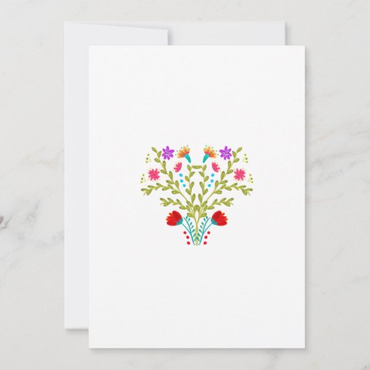 Sweet Sixteen White Mexican Fiesta Folk Art Floral Kaart (Achterkant)
