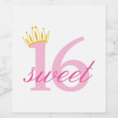 Sweet Sixteen Wijn Etiket (Enkel label)