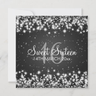 Sweet Sixteen Winter Sparkle Black Kaart
