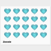 Sweet Sixteen Winter Sparkle Blauw Hart Sticker (Vel)