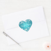 Sweet Sixteen Winter Sparkle Blauw Hart Sticker (Envelop)
