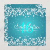Sweet Sixteen Winter Sparkle Blue Kaart (Voorkant / Achterkant)