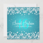 Sweet Sixteen Winter Sparkle Blue Kaart (Voorkant)