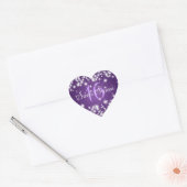 Sweet Sixteen Winter Sparkle Paarse Hart Sticker (Envelop)