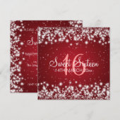Sweet Sixteen Winter Sparkle Red Kaart (Voorkant / Achterkant)