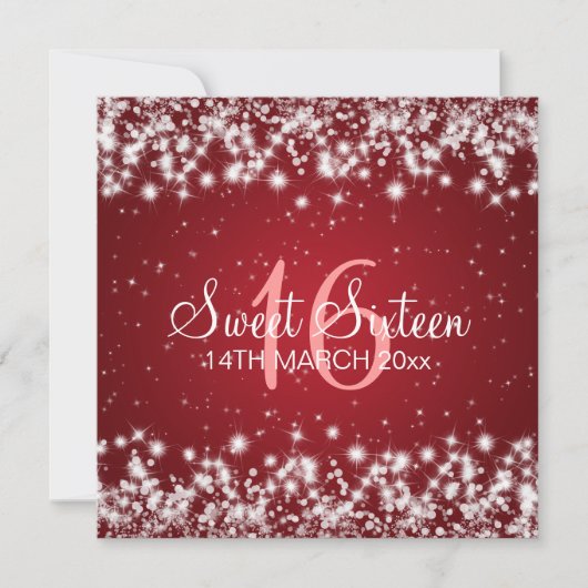 Sweet Sixteen Winter Sparkle Red Kaart (Voorkant)